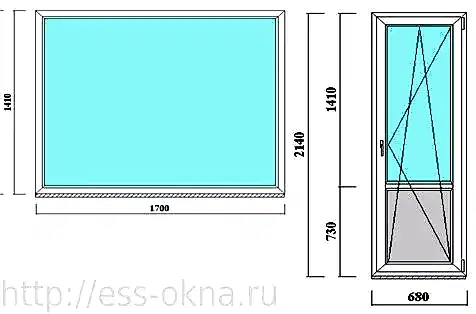 балконная дверь и окно в 504 серию